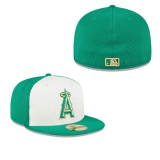 Los Angeles Angels White Green 2024 St. Patrick's Day 59FIFTY Fitted Hat