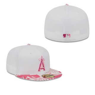 Los Angeles Angels White Pink Flamingo 59FIFTY Fitted Hat