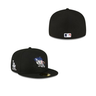 Los Angeles Dodgers Born x Raised Black Mr. Cartoon 59FIFTY Fitted Hat