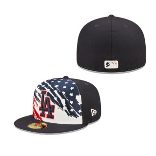 Men's Los Angeles Dodgers Navy 2022 4th of July Independence Day On-Field 59FIFTY Fitted Hat