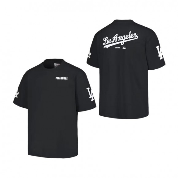 Los Angeles Dodgers PLEASURES Black Team T-Shirt