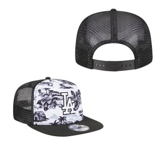 Los Angeles Dodgers White Black Vacay 2.0 A-Frame Trucker 9FIFTY Snapback Hat