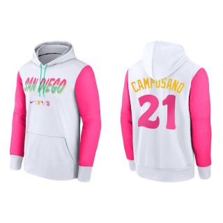 Luis Campusano San Diego Padres White 2022 City Connect Authentic Collection Therma Performance Pullover Hoodie