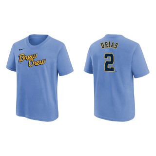 Luis Urias Youth Brewers Powder Blue 2022 City Connect Name & Number T-Shirt