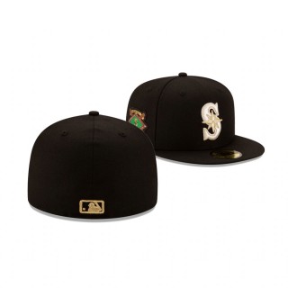 Mariners Black AKA Patch 59FIFTY Fitted Hat