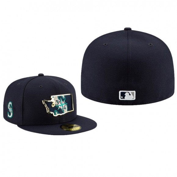 Mariners Navy Metal & Thread State 59FIFTY Fitted Hat