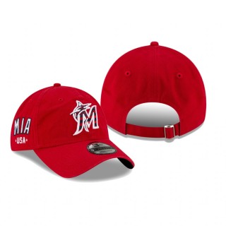 Miami Marlins Red 4th of July 9TWENTY Adjustable Hat