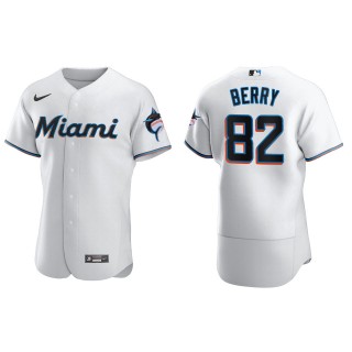 Jacob Berry Marlins White Authentic Home Jersey