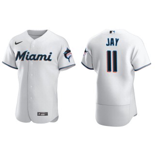 Jon Jay Marlins White Authentic Home Jersey