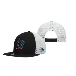 Miami Marlins Black White Mesh Fresh 9FIFTY Snapback Hat