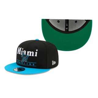 Miami Marlins Black Two Tone Retro 9FIFTY Snapback Hat