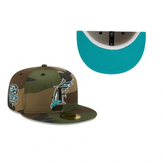 Florida Marlins Camo Woodland Undervisor 10th Anniversary Patch 59FIFTY Hat