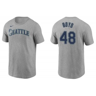 Men's Seattle Mariners Matt Boyd Gray Name & Number T-Shirt