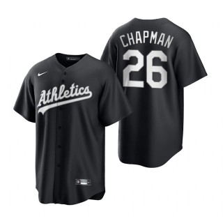 Athletics Matt Chapman Nike Black White Replica Jersey