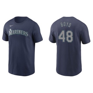 Men's Seattle Mariners Matthew Boyd Navy Name & Number T-Shirt