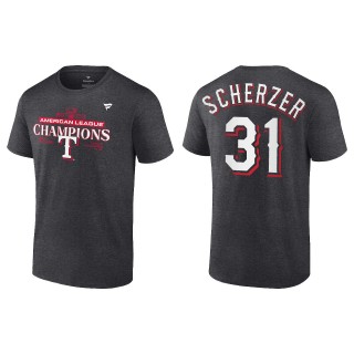 Max Scherzer Texas Rangers Charcoal 2023 American League Champions T-Shirt