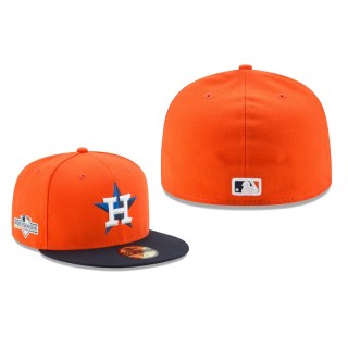 Men's Astros Orange Navy 2019 Postseason Alternate 59FIFTY Fitted Side Patch Hat
