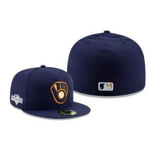 Men's Brewers Navy 2019 Postseason Alternate 59FIFTY Fitted Sidepatch Hat