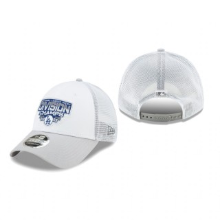 Men's Los Angeles Dodgers White Gray 2019 NL West Division Champions 9FORTY Adjustable Trucker Hat