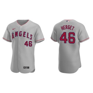 Jimmy Herget Angels Gray Authentic Road Jersey