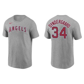 Noah Syndergaard Angels Gray Name & Number Nike T-Shirt