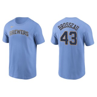 Mike Brosseau Brewers Light Blue Name & Number Nike T-Shirt