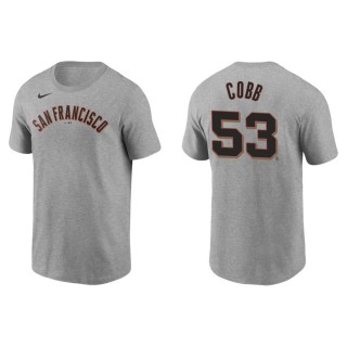Alex Cobb Giants Gray Name & Number Nike T-Shirt