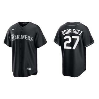 Julio Rodriguez Mariners Black White Replica Official Jersey
