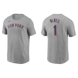 Jeff McNeil Mets Gray Name & Number Nike T-Shirt