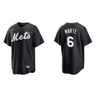 Starling Marte Mets Black White Replica Official Jersey