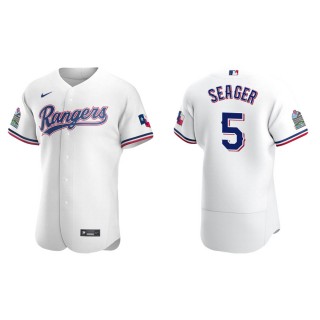 Corey Seager Rangers White Authentic Home Jersey