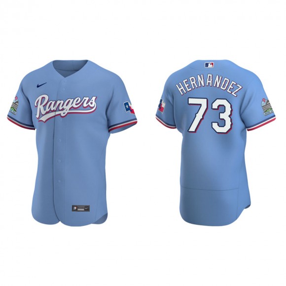 Jonathan Hernandez Rangers Light Blue Authentic Alternate Jersey