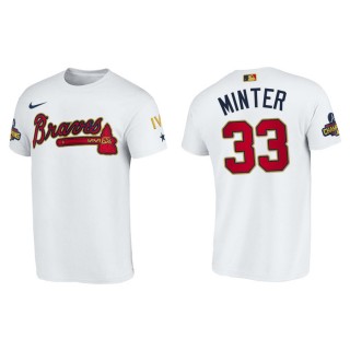 2022 Gold Program A.J. Minter Braves White Men's T-Shirt