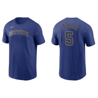 Men's Milwaukee Brewers Alex Jackson Royal Name & Number T-Shirt