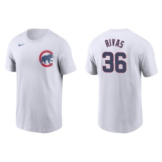 Men's Chicago Cubs Alfonso Rivas White Name & Number T-Shirt