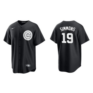 Men's Cubs Andrelton Simmons Black White Replica Official Jersey