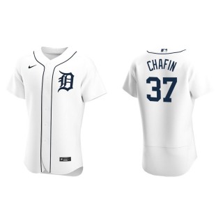 Men's Tigers Andrew Chafin White Authentic Home Jersey