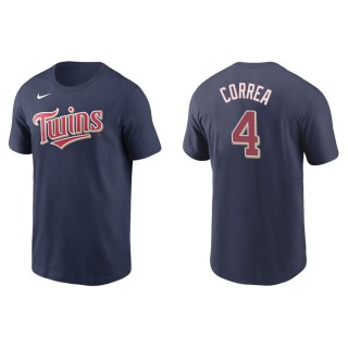 Men's Twins Carlos Correa Navy Name & Number Nike T-Shirt