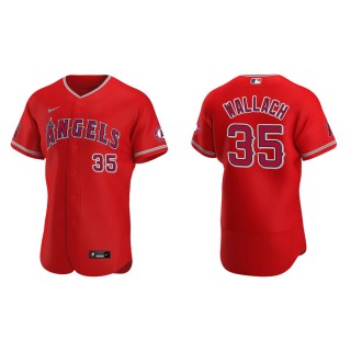 Men's Los Angeles Angels Chad Wallach Red Authentic Jersey