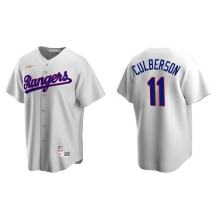 Men's Rangers Charlie Culberson White Cooperstown Collection Home Jersey
