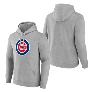 Men's Chicago White Sox Heather Gray Official Logo Fitted Pullover Hoodie