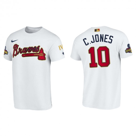2022 Gold Program Chipper Jones Braves White Men's T-Shirt