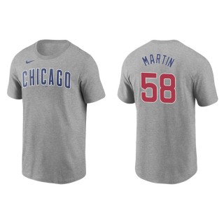 Men's Cubs Chris Martin Gray Name & Number Nike T-Shirt