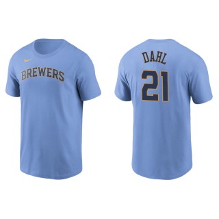 Men's Brewers David Dahl Light Blue Name & Number Nike T-Shirt