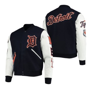 Men's Detroit Tigers Navy White Varsity Logo Full-Zip Jacket