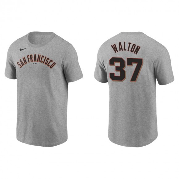 Men's San Francisco Giants Donovan Walton Gray Name & Number T-Shirt