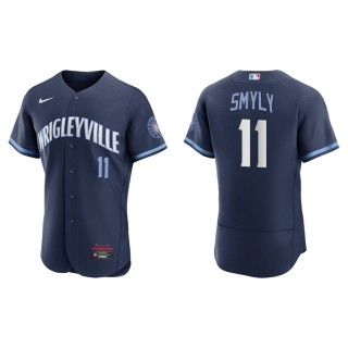Men's Cubs Drew Smyly Navy 2021 City Connect Authentic Jersey