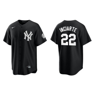 Men's Yankees Ender Inciarte Black White Replica Official Jersey