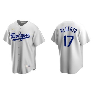 Men's Brooklyn Dodgers Hanser Alberto White Cooperstown Collection Home Jersey