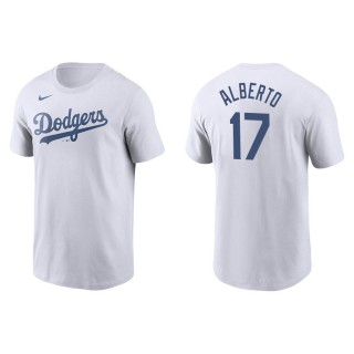 Men's Dodgers Hanser Alberto White Name & Number Nike T-Shirt